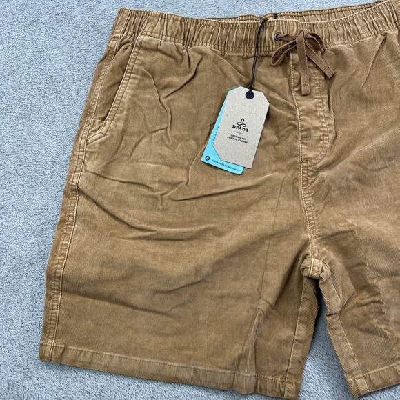 NEW Prana Mens XXL Canyon Camp Drawstring Corduroy Shorts ORGANIC Earthbound Tan - Picture 3 of 13